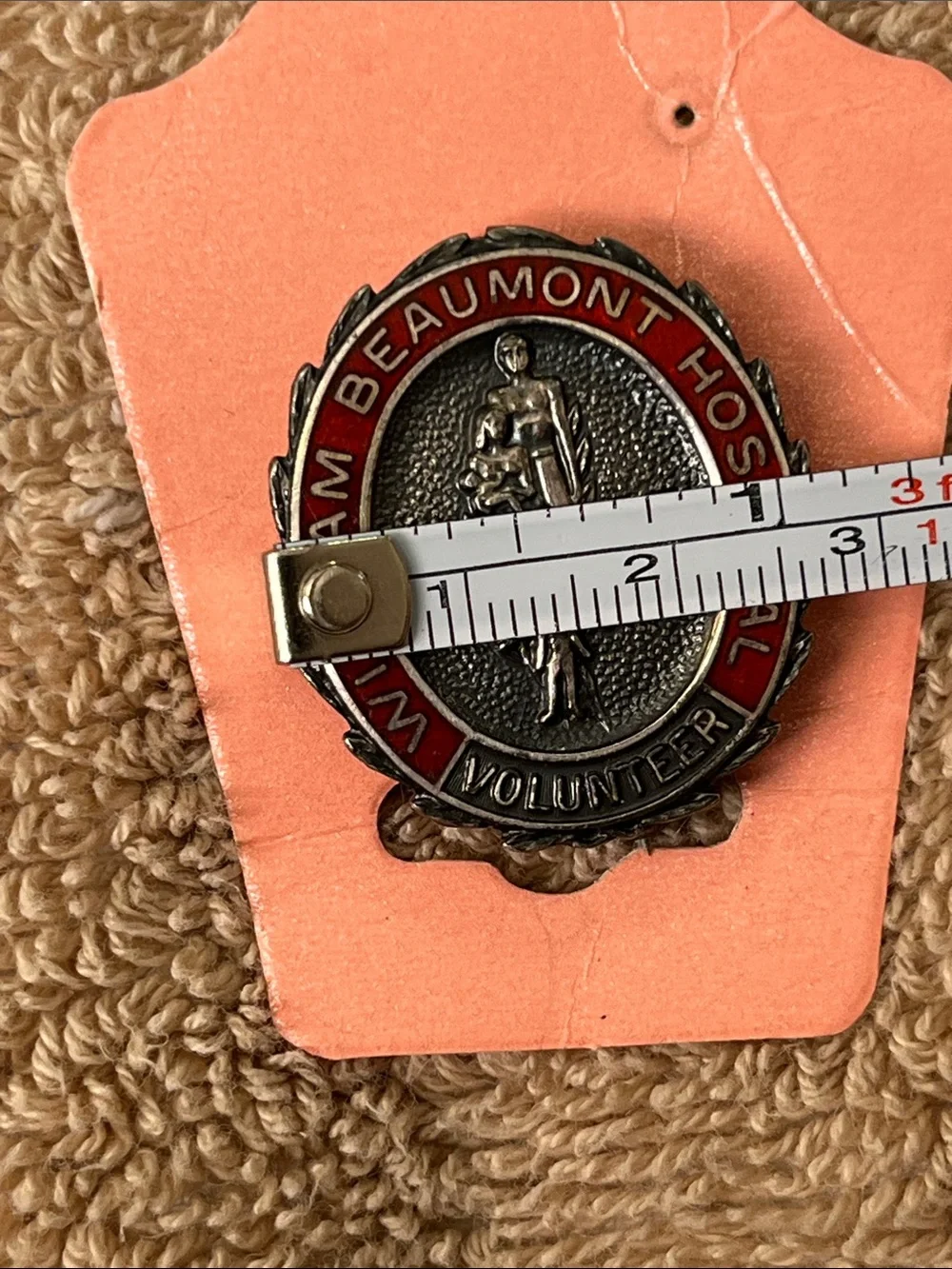 Volunteer Red Enamel Silver-Tone Lapel Pin